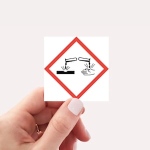 Corrosive Hazard sticker, Vinyl, Laptop Sticker, Workers Sticker, Tumbler Sticker, Construction sticker, Safety Sticker, Waterproof