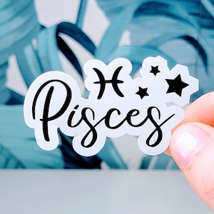 Pisces zodiac sticker, Vinyl, Laptop Sticker, Horoscope Sticker, Water Bottle Sticker, Laptop Sticker, Horoscope, Waterproof Sticker, Cute