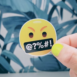 Swearing emoji sticker, Vinyl, Laptop Sticker, Funny Sticker, Tumbler Sticke