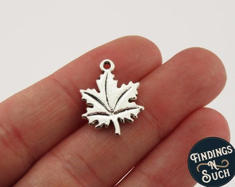 wholesale canada dainty tiny Sterling Silver Maple Leaf Charm jewelry supplies filigree silver leaf jewellery maple leaf pendant