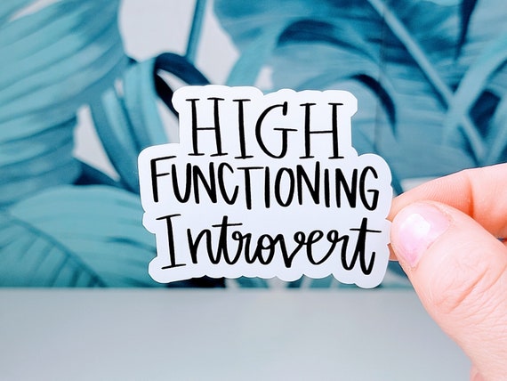 High Functioning Introvert Sticker: Glossy Vinyl, Water Bottle, Laptop