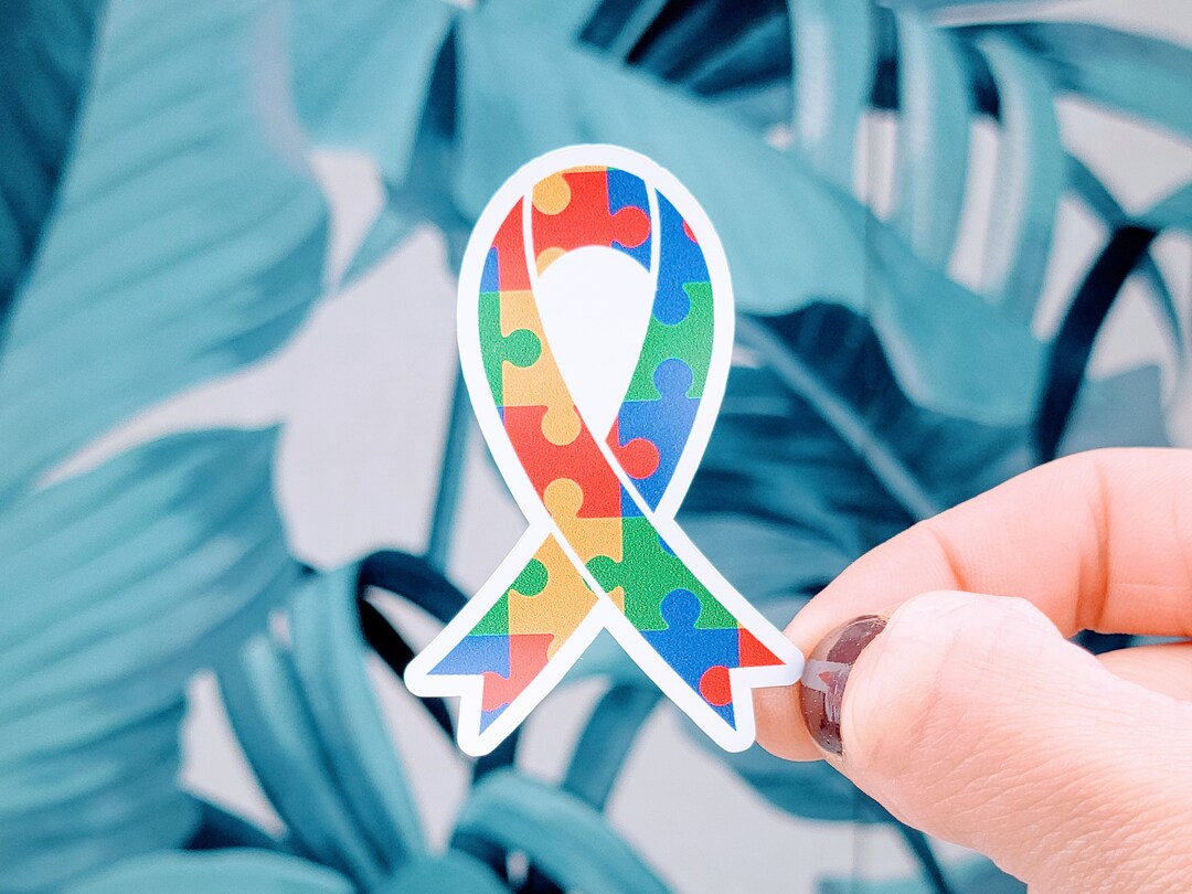 Autism Ribbon Sticker, Vinyl, Laptop Decals, Water Bottle Sticker ...