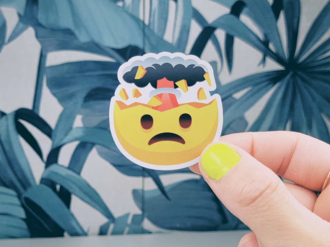 Exploding Head Emoji Sticker: Funny Waterproof Vinyl Decal - Etsy