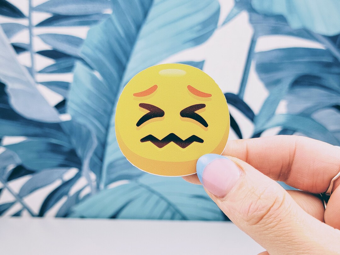 Frustration Emoji Sticker, Vinyl, Laptop Sticker, Funny Sticker