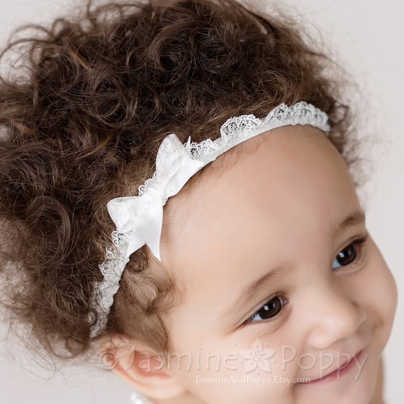 Accessoires De Puericulture Fleur Blanc Bebe Fille Bandeau Souple Elastique Avec Perles Bapteme Vetements Et Accessoires Pour Bebe
