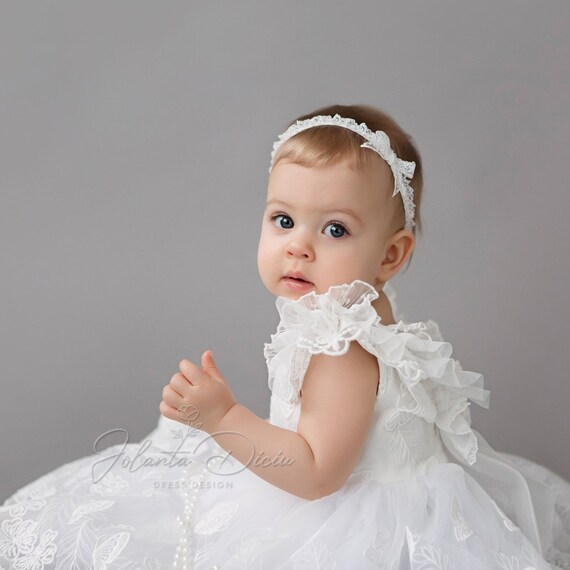 robe bebe fille bouffante et motif fleuri blanc robes
