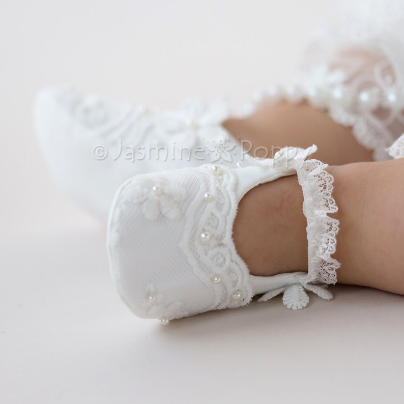 Baptism shoes for baby girl christening shoes lace shoes for Etsy