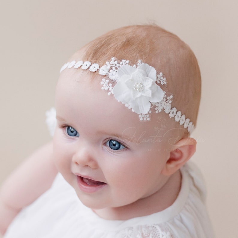 baby christening headband