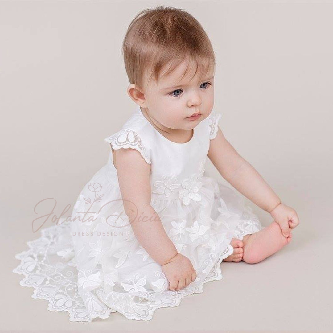 Baby Baptism Dress Silk Baptism Dress Baby Christening Etsy