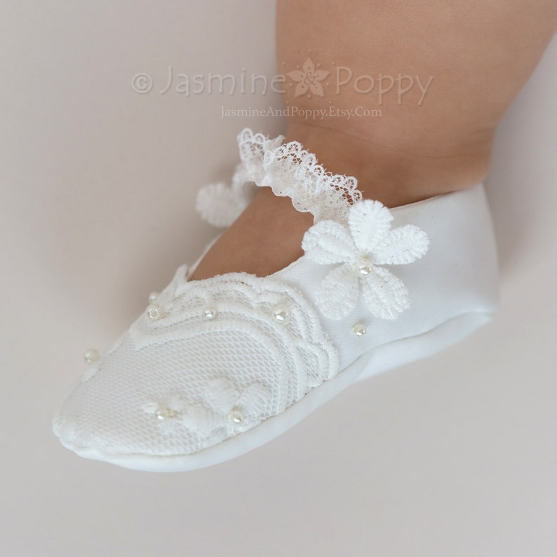 Baptism shoes for baby girl christening shoes lace shoes for Etsy