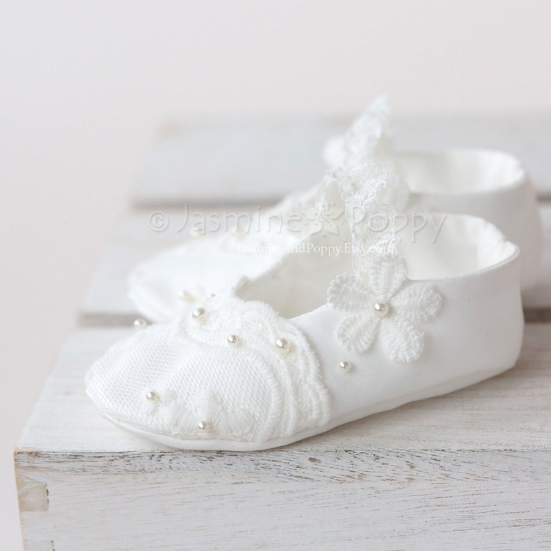 Baptism shoes for baby girl christening shoes lace shoes for Etsy