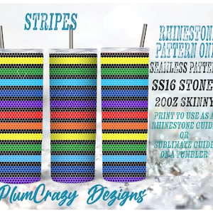 20oz 16ss Stripes Rhinestone Template, Rhinestone Tumbler Pattern, PNG Rhinestone Guide, Sublimation Pattern,