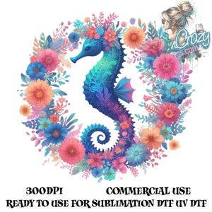 Floral Seahorse Png, Seahorse Clipart, Flower Seahorse, Boho Seahorse, Sublimation Png, Digital Download PNG 300 DPI,Sea Animal Art