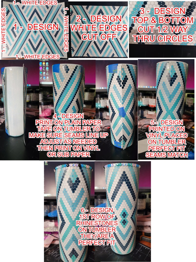 20oz, Ss20 Aztec,5 Color Rhinestone Template, Rhinestone Tumbler ...