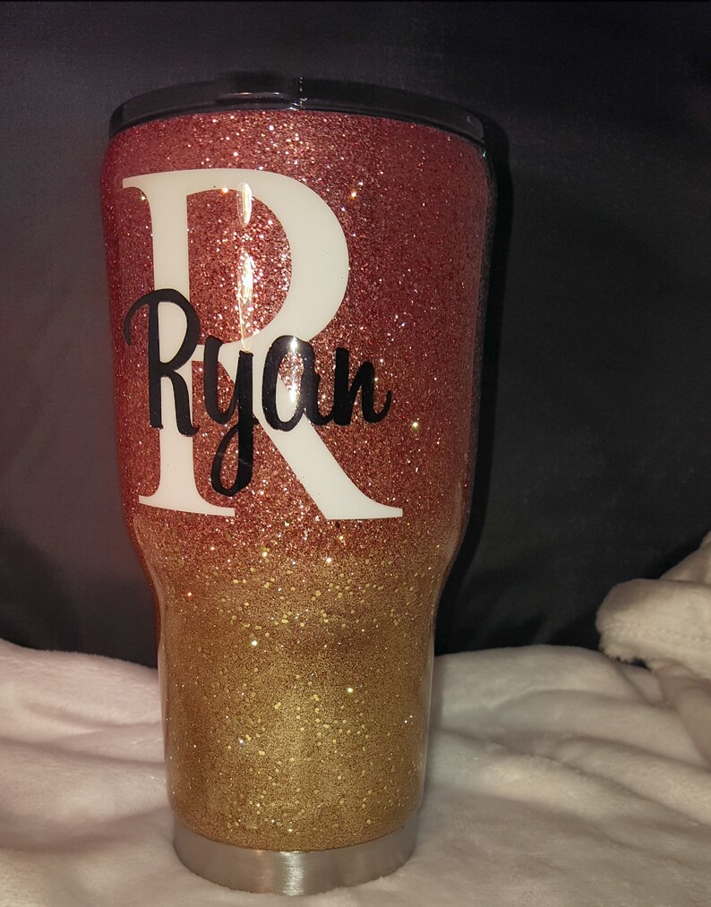 Glitter Stainless Steel Tumblers With Lid and Straw Custom Etsy