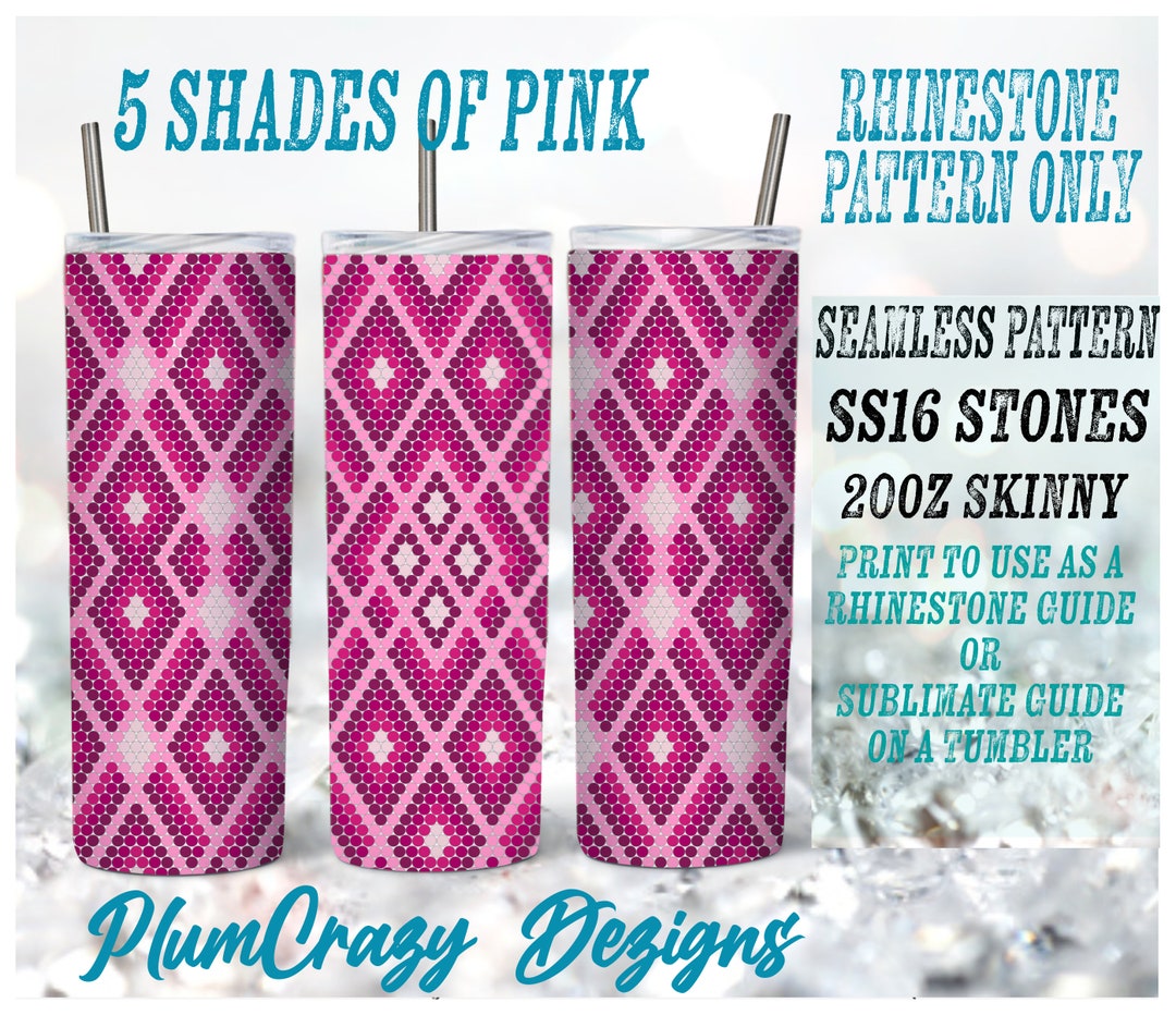 20oz 16ss 5 Shades of Pink Rhinestone Template, Rhinestone Tumbler ...