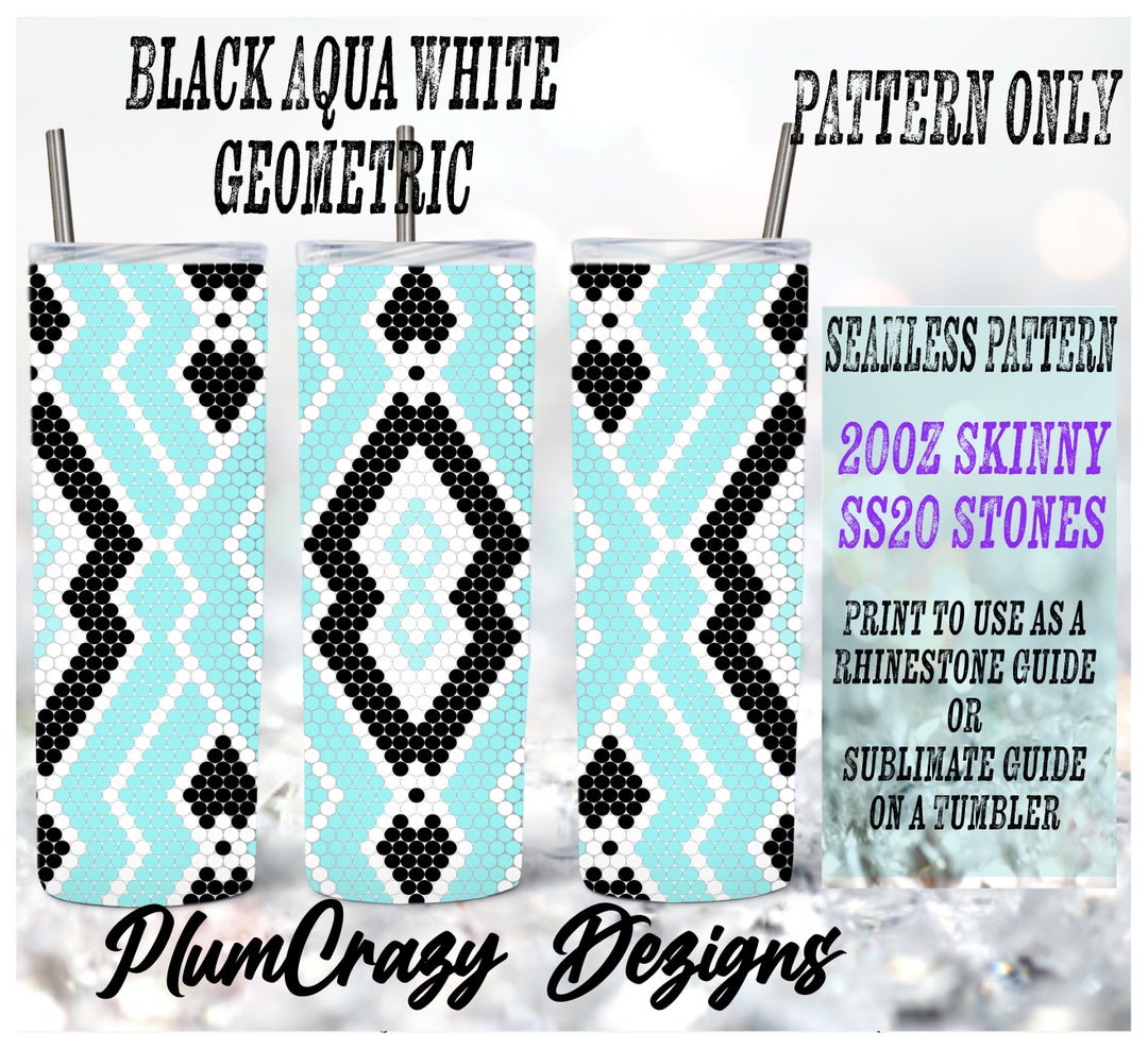20oz, Ss20 Black Aqua White Aztec, Rhinestone Template, Rhinestone ...