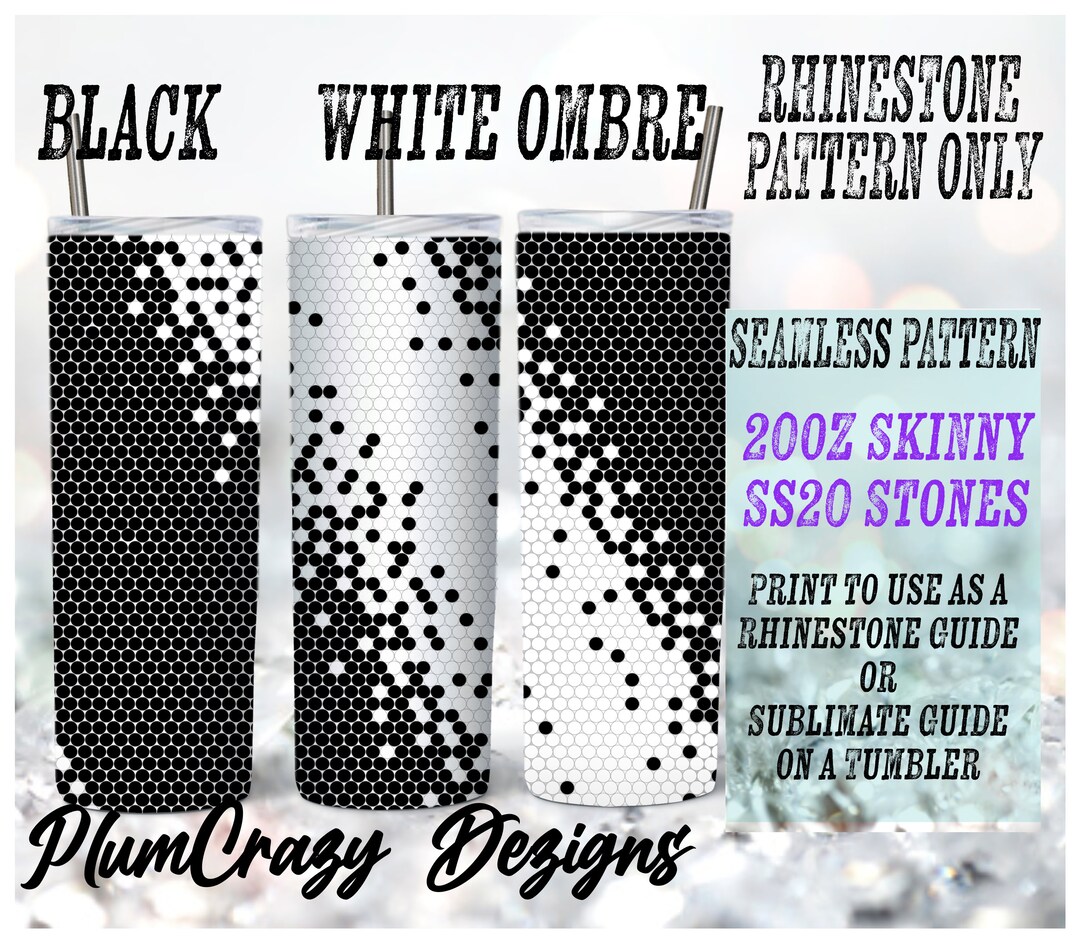20oz, Ss20 Black and White Ombre Rhinestone Template, Rhinestone ...