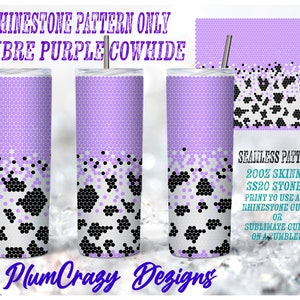 20ss 20oz Ombre Cowhide Western Seamless Rhinestone Pattern, Rhinestone ...