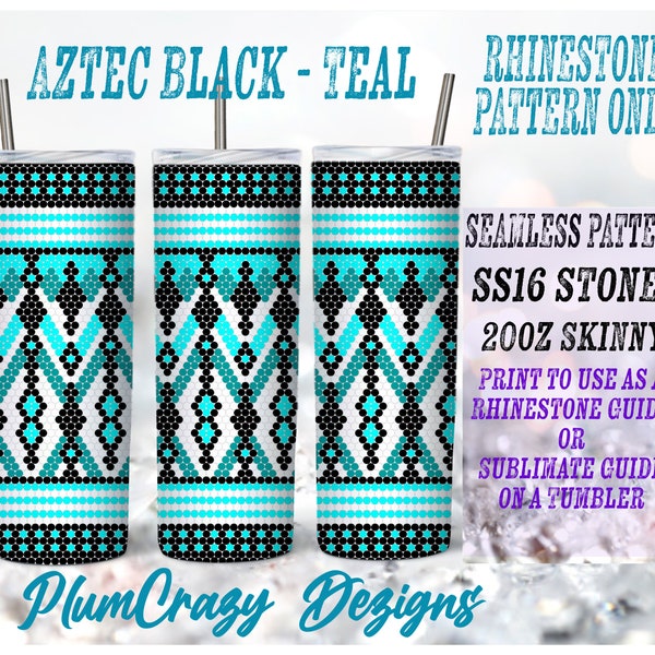 20oz 16ss Aztec 4 Color Rhinestone Template, Rhinestone Tumbler Pattern, PNG Rhinestone Guide, Sublimation Pattern,