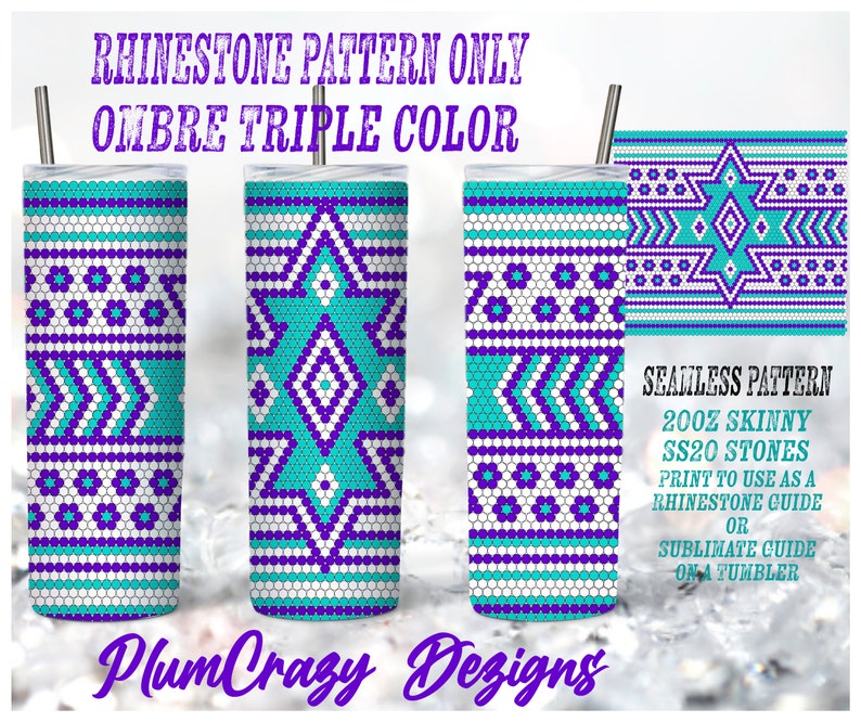 20oz 20ss Aztec 3 Color Rhinestone Template Rhinestone - Etsy