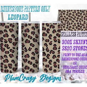 30oz 20ss Leopard Seamless Rhinestone Pattern, Rhinestone Template, 20 Skinny, ss20 Rhinestones, PNG Rhinestone Guide, Sublimation Pattern,