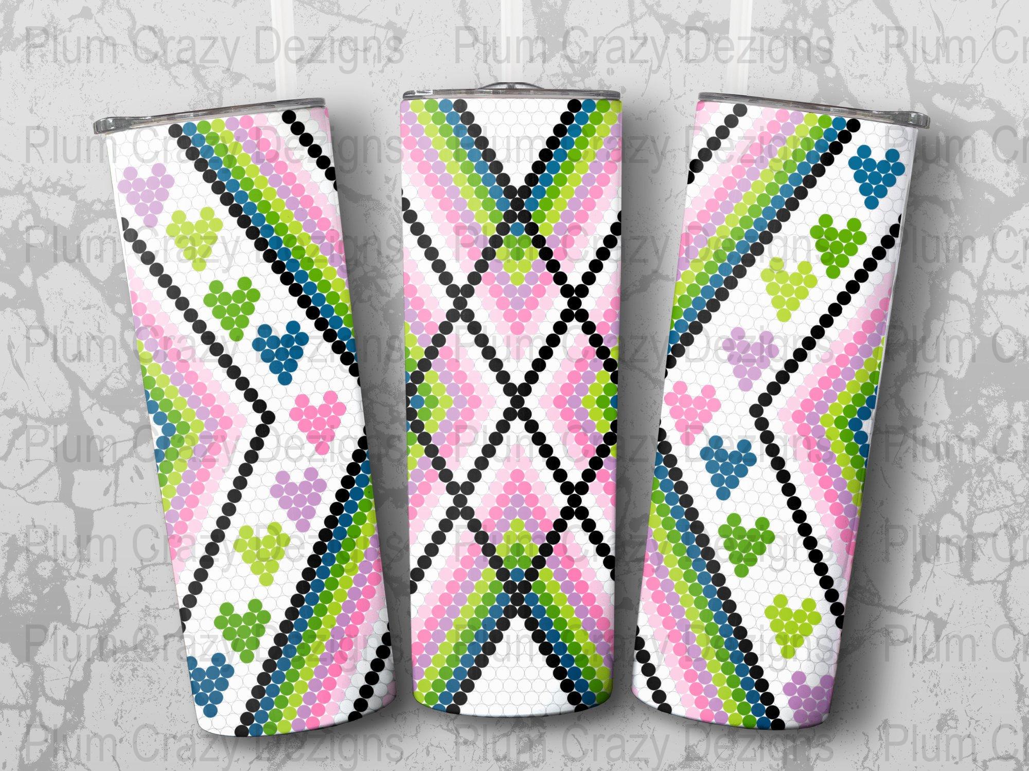 20ss 20oz Totally Wicked Rhinestone Tumbler Template, Rhinestone Tumbler Patterns, Seamless Sublimation Print on Vinyl Use as Guide