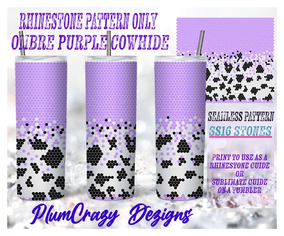 16ss 20oz Ombre Cowhide Western Seamless Rhinestone Pattern, Rhinestone Template 20 Skinny, PNG Rhinestone Guide, Sublimation Pattern,