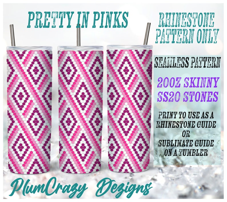 20oz 20ss Pretty in Pinks Rhinestone Template Rhinestone - Etsy