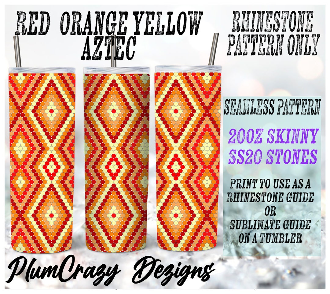 20oz, Ss20 Aztec Reds, Oranges, Yellow Rhinestone Template, Rhinestone ...