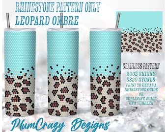 20oz 20ss Leopard Ombre Rhinestone Template, Rhinestone Tumbler Pattern, PNG Rhinestone Guide, Sublimation Pattern,