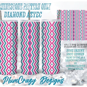 20oz 20ss Diamond Aztec Seamless Rhinestone Pattern, Rhinestone ...