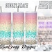 Sunset Beach 20oz 20ss Rhinestone Template, Rhinestone Tumbler Pattern ...