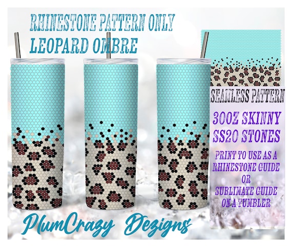30oz 20ss Leopard Ombre Rhinestone Template, Rhinestone Tumbler Pattern, PNG Rhinestone Guide, Sublimation Pattern,