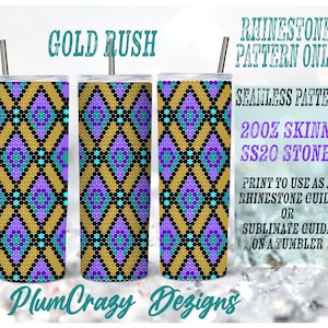 20oz 20ss Gold Rush Rhinestone Template, Rhinestone Tumbler Pattern, PNG Rhinestone Guide, Sublimation Pattern,