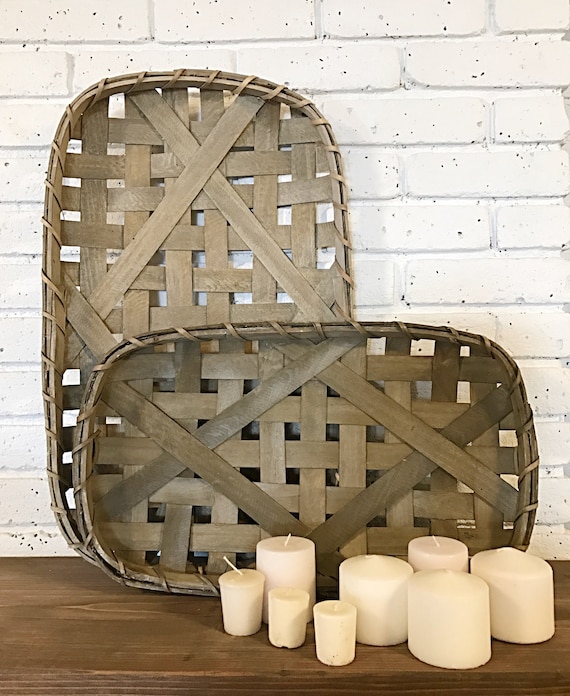 Vintage Tobacco Baskets Set of 2 Etsy