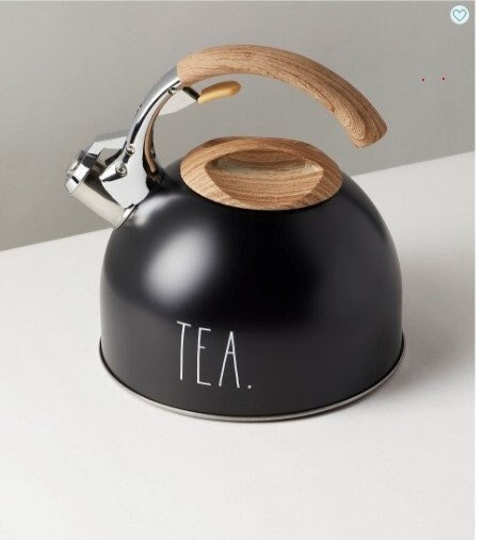 Rae Dunn Whistling Tea Kettle 2 1/2 Quart Metal With Black Etsy