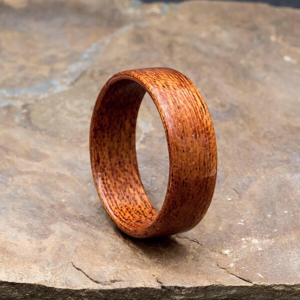 Wooden Ring made from Sapelle - unique bentwood ring made to order. Natural alternative wedding or engagement bands for nature lovers