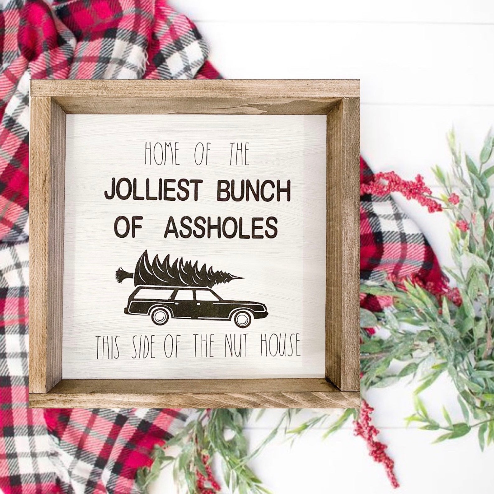 Home of the Jolliest Bunch of Assholes Wood Framed Sign  Etsy