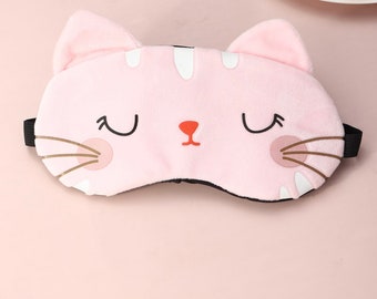 Sleeping Mask  Gift. Pink Kitten.