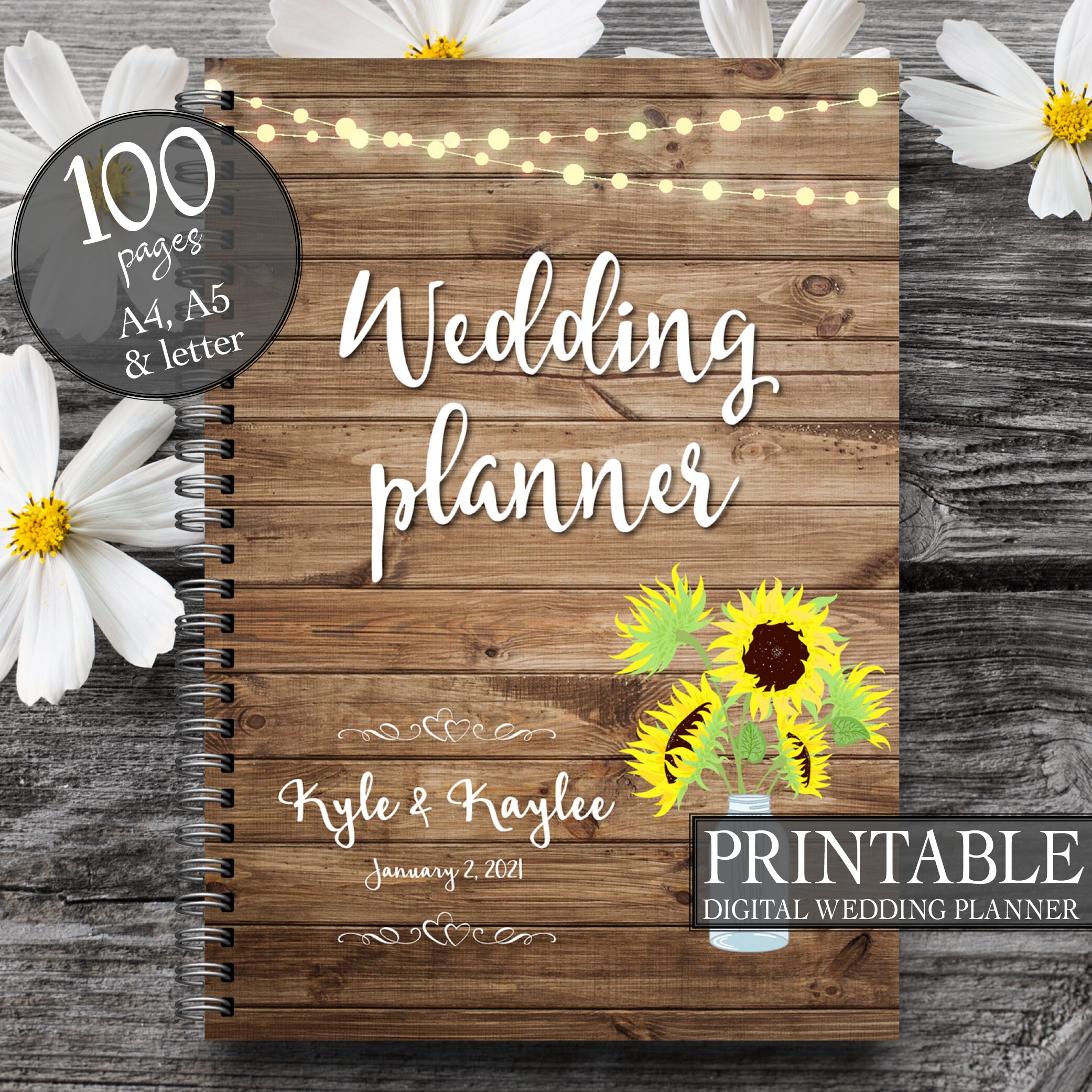 Rustic Wedding Planner Rustic Wedding Binder Printable Wedding