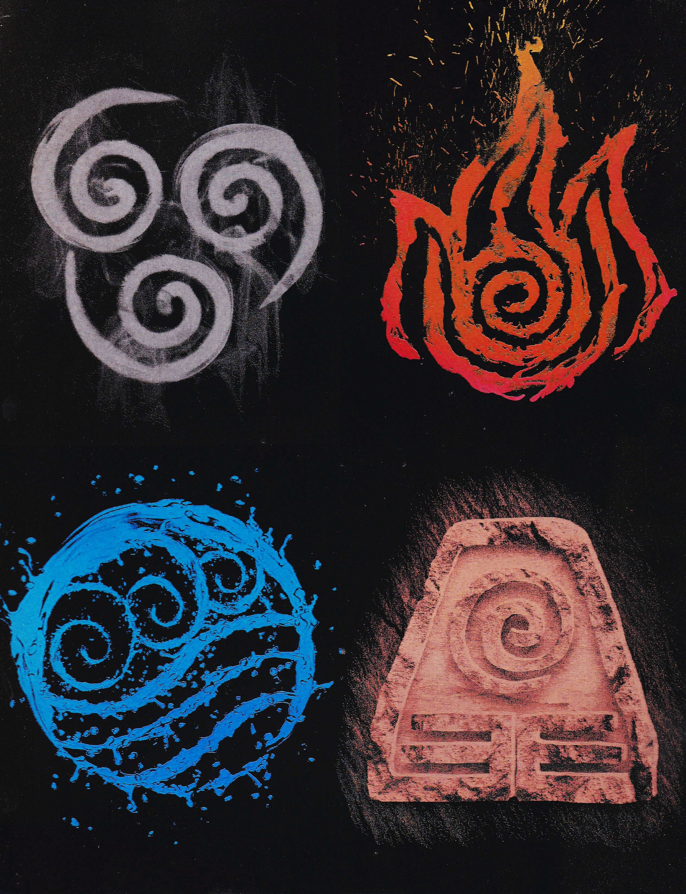 Avatar Four Elements Poster On Metal Etsy