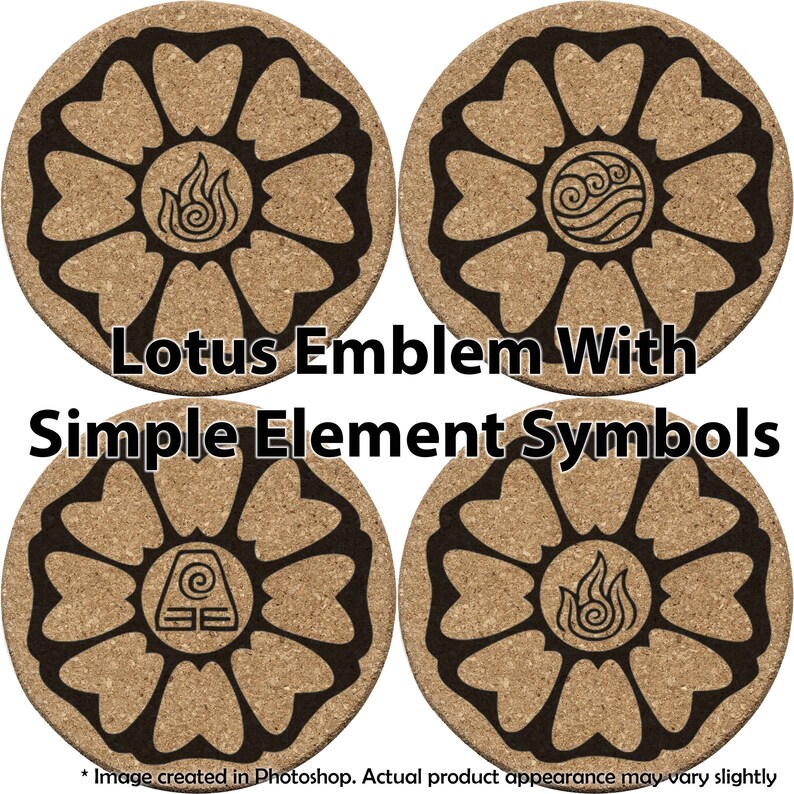 Set Of 5 Order Of The White Lotus Avatar The Last Airbender Double Sided Coasters With Symbols Drink Barware Home Living Voicebd24 Com