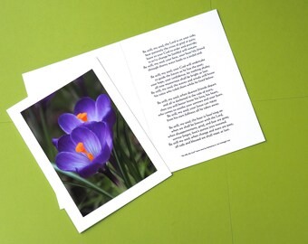 Be Still My Soul Hymn Photo Greeting Card, Christian Sympathy, Bereavement, Encouragement Card, Nature/Floral Photography, Classic Hymns