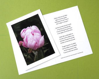 Children of the Heavenly Father Hymn Greeting Card for Sympathy, Bereavement, Miscarriage, Encouragement, Nature/Floral Photography Card