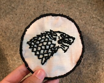 WINTER IS COMING GAME OF THRONES HOUSE STARK TACTICAL HOOK WOLF PATCH 