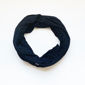 Hidden Pocket Infinity Scarf. Black Double loop Travel Scarf with Hidden Zipper Pocket. Great gift for traveler image 8