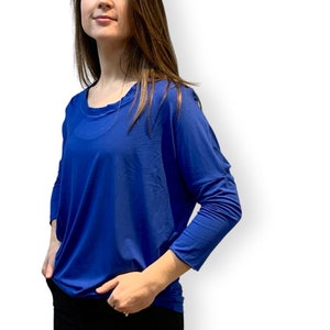 Tunic Tee with 3/4 Length sleeve, Comfortable top image 10