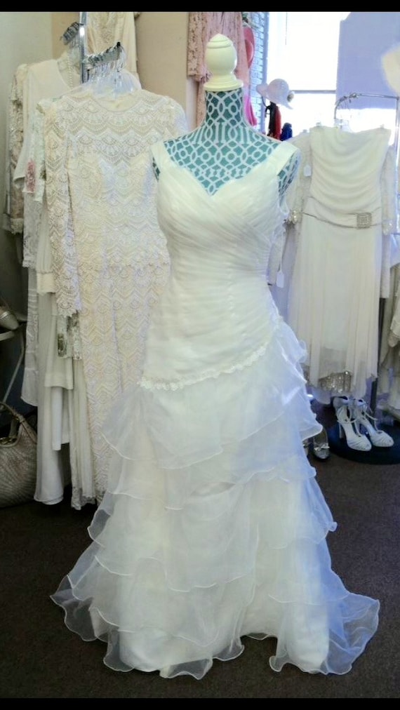 Vintage Ruffle Wedding Dress Etsy