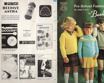 Paton, 1970s knitting patterns, 22 pgs, Pre School Fashion size 1 to 6, tons of outfits, inexpensive shipping